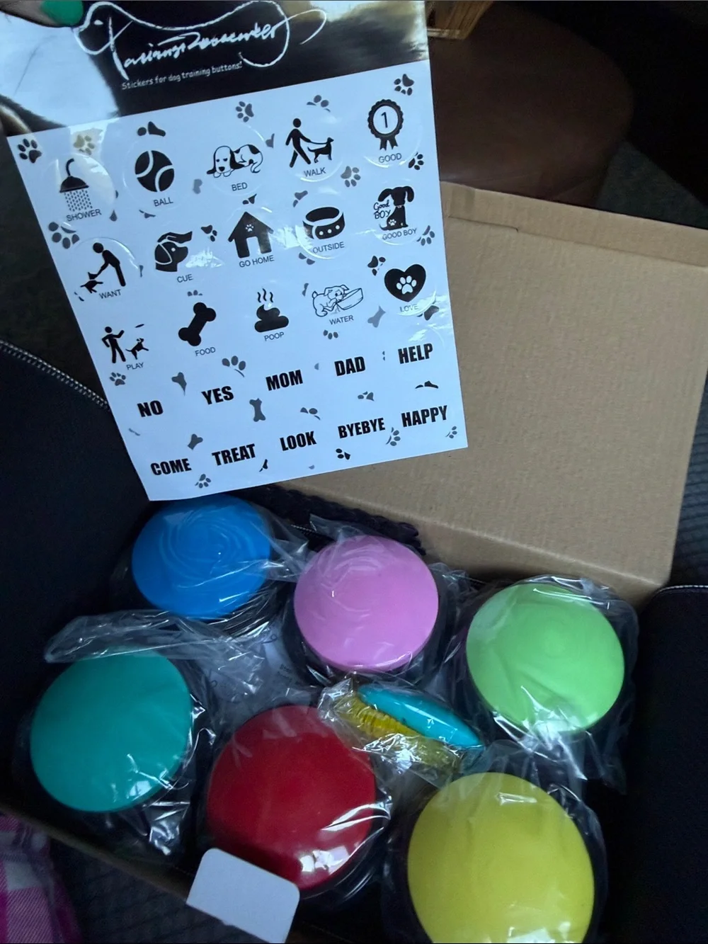 ZUMEHU-Dog Talking Buttons, 6 Colors Dog Buttons for Communication (NIB)